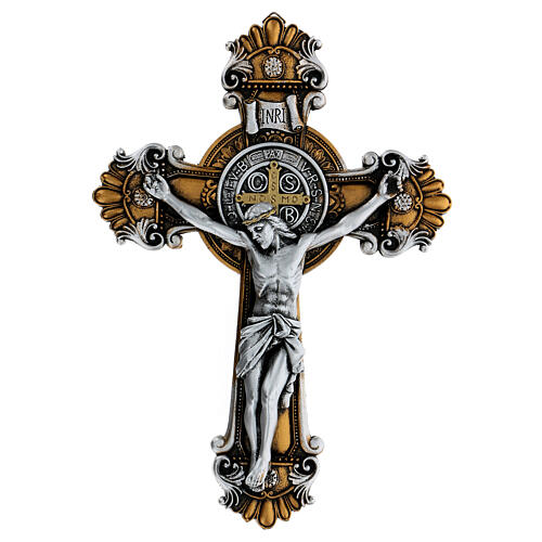 Crucifix de St Benoit, Medjugorje 26x18cm 1