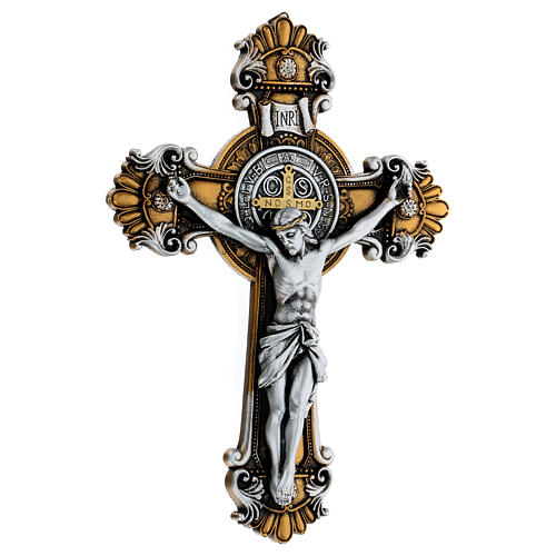 Krucyfiks Medjugorje Świętego Benedykta 26x18 cm 3