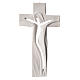 Crucifix, Medjugorje Resurrected Christ in white resin 34x19cm s1