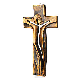 Crucifijo Medjugorje CRISTO Resucitado bronceado resina 34x19 cm