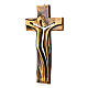 Crucifix Medjugorje résine bronzée Christ Ressuscité 34x19cm s2