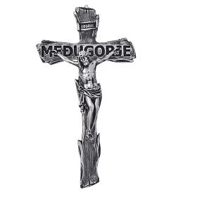Crucifixo Medjugorje resina corpo metal 44x24 cm