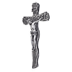 Crucifixo Medjugorje resina corpo metal 44x24 cm