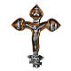 Crucifixo símbolos Medjugorje resina corpo metal 40x30 cm s1