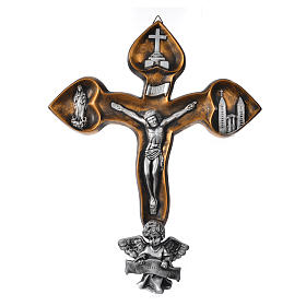 Crucifix with Medjugorje symbols in resin and body in metal 40x3