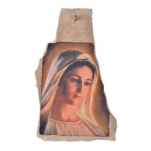 Cuadro Piedra Virgen de Medjugorje 40x23 cm. 1