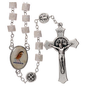 Terços e Porta Terços Nossa Senhora de Medjugorje: Terço Medjugorje pedra branca Cristo Misericordioso