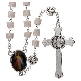 Terços e Porta Terços Nossa Senhora de Medjugorje: Terço Medjugorje pedra branca Cristo Misericordioso