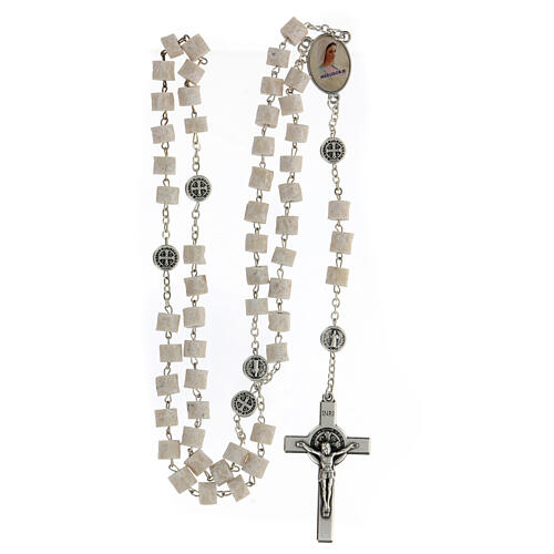 Medjugorje rosary in white stone Divine Mercy of Jesus 4