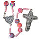 Medjugorje rosary in fimo, floral red cord s1