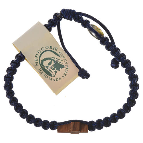 Medjugorje bracelet, cord, olive wood cross 5
