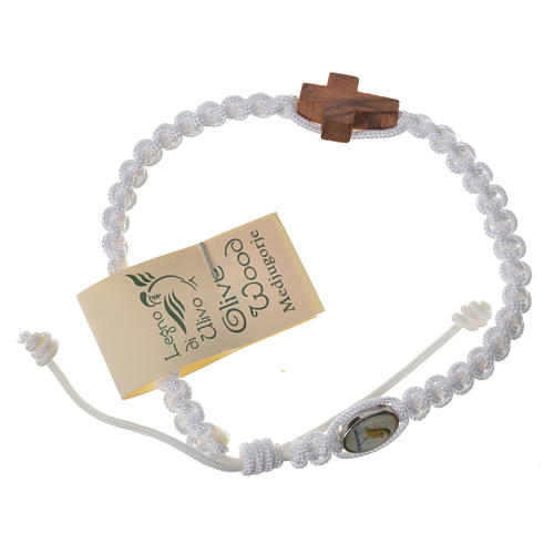 Medjugorje bracelet, cord, olive wood cross 6
