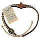 Medjugorje rosary bracelet, white brown cord, olive cross s2