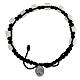 Medjugorje single-decade bracelet, stone and black cord s1