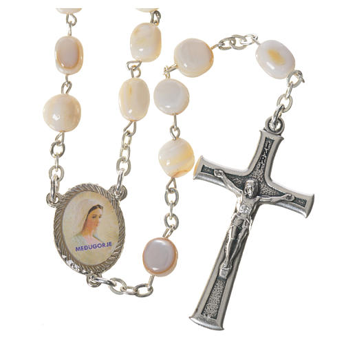 Medjugorje rosary in mother of pearl 1