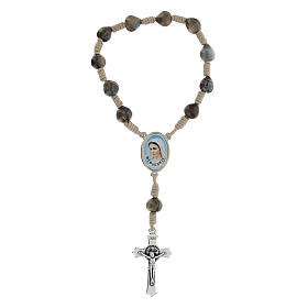 Single-decade Medjugorje bracelet with stone and blue cord