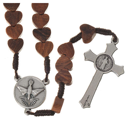 Medjugorje rosary in olive wood, Holy Spirit 2