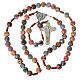 Medjugorje rosary in multicoloured fimo, brown cord s5