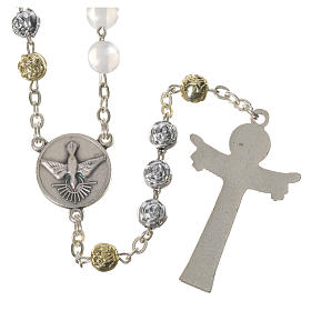 Pearly Medjugorje rosary with Holy Spirit