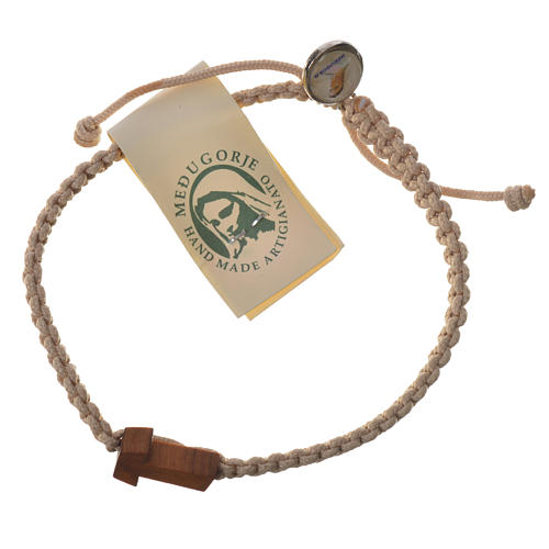 Medjugorje bracelet, coloured cord and olive cross 6
