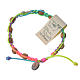 Medjugorje bracelet, multicoloured cord and olive grains s1