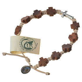 Bransoletki, Koronki Pokoju, dziesiątki różańca: Bransoleta koraliki drewno oliwne serce sznurek beżowy Medjugorje Bransoletki, Koronki Pokoju, dziesiątki różańca: Bransoleta koraliki drewno oliwne serce sznurek beżowy Medjugorje