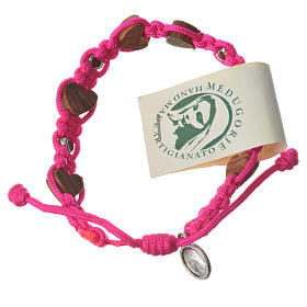 Bracelets, dizainiers: Bracelet olivier coeur Medjugorje corde fuchsia Bracelets, dizainiers: Bracelet olivier coeur Medjugorje corde fuchsia