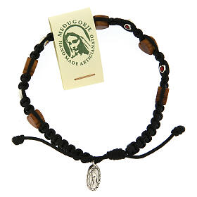 Medjugorje Armbänder: Armband Medjugorje Herz-Perlen und schwarzen Band