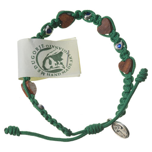 Armband Medjugorje Herz-Perlen und grünen Band 2