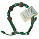 Medjugorje Bracelet, olive wood hearts green cord s1