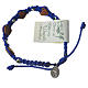 Medjugorje Bracelet, olive wood hearts blue cord s2
