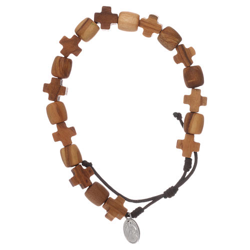 Armband Medjugorje Perlen und Kreuzen aus Holz 1
