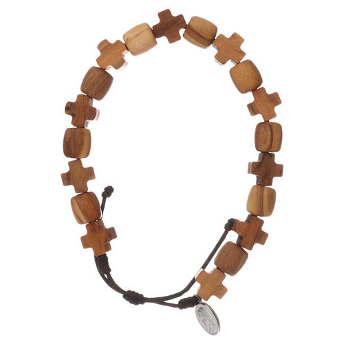 Armband Medjugorje Perlen und Kreuzen aus Holz 2