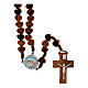 Rosary in Medjugorje olive wood, hearts and cord s1