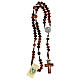Rosary in Medjugorje olive wood, hearts and cord s4