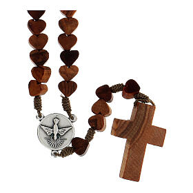 Rosary in Medjugorje olive wood, hearts and cord