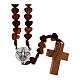 Rosary in Medjugorje olive wood, hearts and cord s2