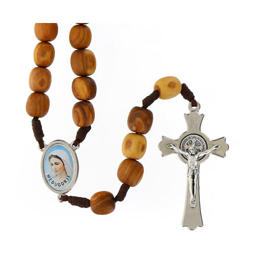 Rosary in Medjugorje olive wood and metal cross 5x3cm 1