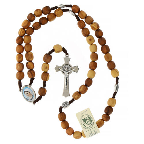 Rosary in Medjugorje olive wood and metal cross 5x3cm 3