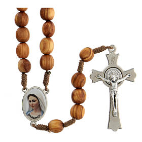 Medjugorje Rosenkränze und Etuis: Rosenkranz Medjugorje Olivenholz Perlen und Metall Kreuz