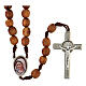 Rosary, grains in Medjugorje olive wood and metal cross s1