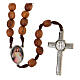 Rosary, grains in Medjugorje olive wood and metal cross s2