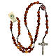 Rosary, grains in Medjugorje olive wood and metal cross s4