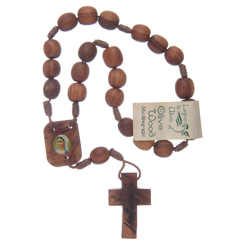 Medjugorje chaplet in olive wood 3