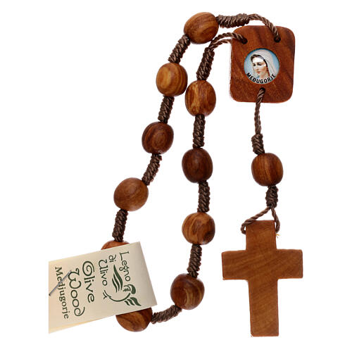 Medjugorje one-decade rosary in olive wood 1