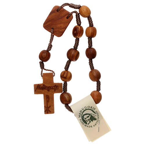 Medjugorje one-decade rosary in olive wood 2