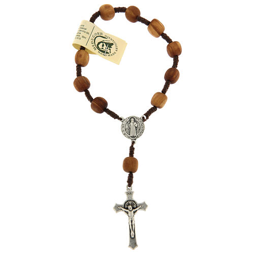Rosario decina di Medjugorje in legno d'ulivo croce metallo 5