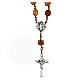 Różaniec dziesiątka z Medjugorje z drewna oliwnego krzyż metal