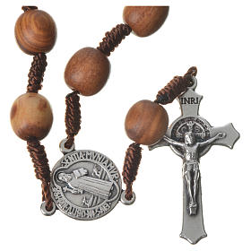 Pulseiras Dezena Terço da Paz: Terço dezena de Medjugorje em madeira de oliveira cruz metal