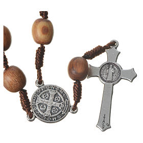 Pulseiras Dezena Terço da Paz: Terço dezena de Medjugorje em madeira de oliveira cruz metal